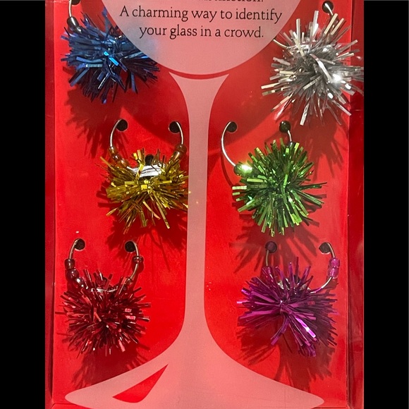 Wine Rack Metal Holds 6 Bottles and 6 Markers for Wine Glasses - Picture 4 of 7